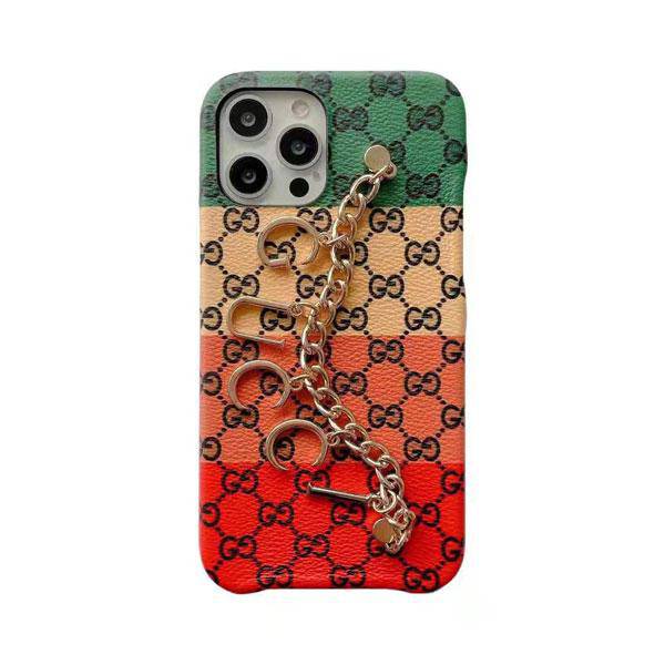 Fashionable new Gucci iPhone 13 Pro Max case ladies Gucci iPhone 13 case hand belt with chain